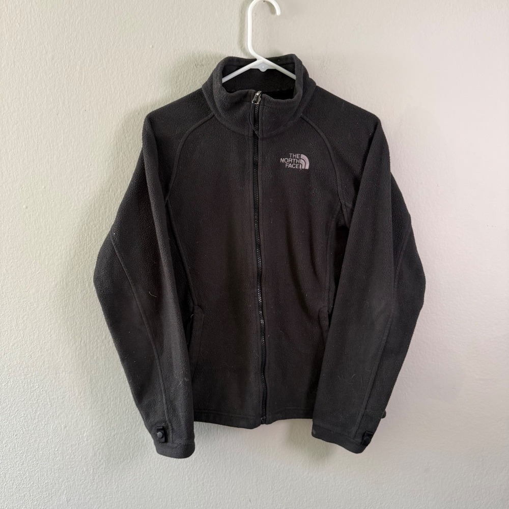 The North Face Womens TKA 100 Full Zip Fleece Jacket Black Size Medium